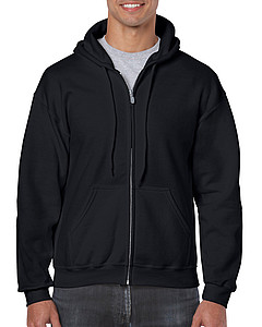 GILDAN HEAVY BLEND ADULT FULL ZIP HOODED 271gr, black, 2XL