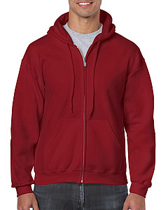 GILDAN HEAVY BLEND ADULT FULL ZIP HOODED 271gr, cardinal red, 2XL