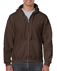 GILDAN HEAVY BLEND ADULT FULL ZIP HOODED 271gr, dark chocolate, M