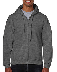 GILDAN HEAVY BLEND ADULT FULL ZIP HOODED 271gr, dark heather, 2XL