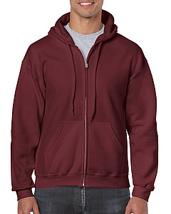 GILDAN HEAVY BLEND ADULT FULL ZIP HOODED 271gr, maroon, S