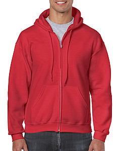 GILDAN HEAVY BLEND ADULT FULL ZIP HOODED 271gr, red, S
