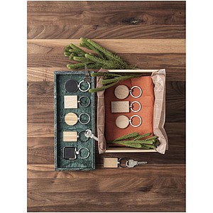 Gioia beech wood squared keychain