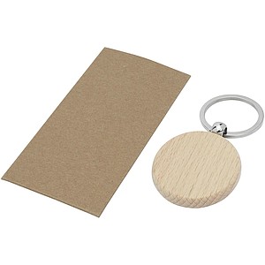 Giovanni beech wood round keychain