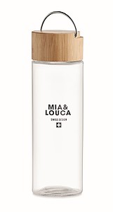 Glass bottle 500ml, bamboo lid