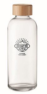 Glass bottle 650ml, bamboo lid
