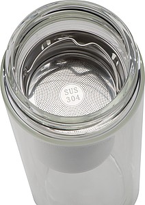 Glass bottle with bamboo lid and 420 ml capacity