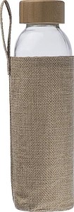 Glass Bottle with Bamboo Lid and Jute Cover