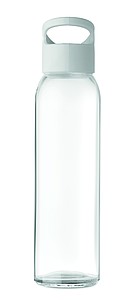 Glass bottle with PP lid with hanging/ carrying loop. Capacity 470 ml.