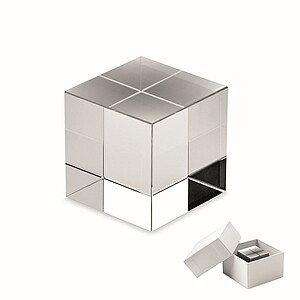 Glass cube award, transparent