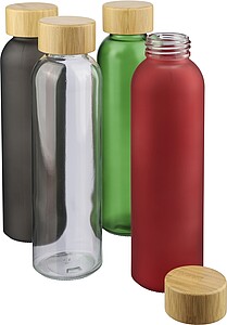 Glass drinking bottle (500 ml) Levi, red