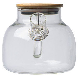 Glass jug with bamboo lid, 1000ml