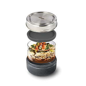 Glass Lunch Bowl 750ml, silver