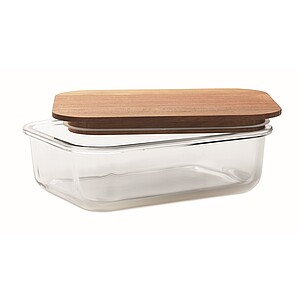 Glass lunch box 800ml, transparent