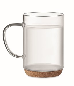 Glass mug 400ml with cork base