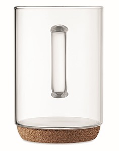 Glass mug 400ml with cork base