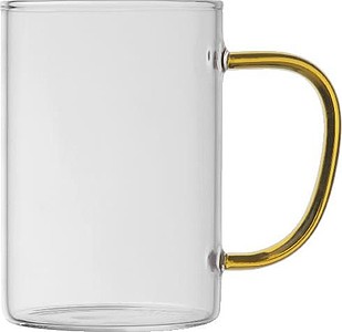 Glass Mug with colored Handle