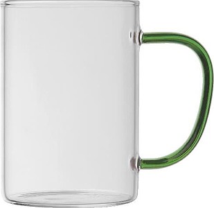 Glass Mug with colored Handle