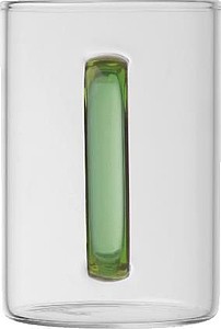 Glass Mug with colored Handle