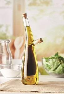 Glass oil and vinegar bottle