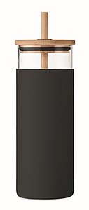 Glass tumbler 450ml bamboo lid