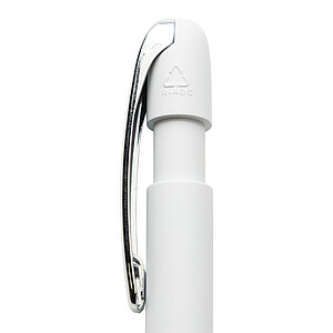 Glide GRS certified R-ABS Metal Clip Pen, white