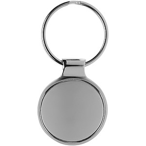 Glossy Round Key Chain - Silver