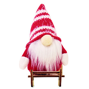Gnome on wooden sleigh