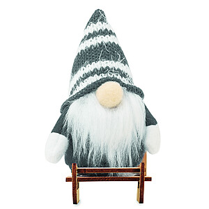 Gnome on wooden sleigh