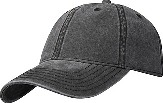 Grafton 6 panel washed cap, solid black