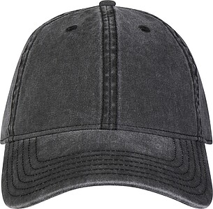 Grafton 6 panel washed cap, solid black