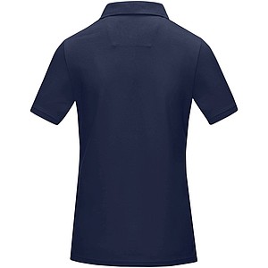 Graphite short sleeve women’s GOTS organic polo, navy, M