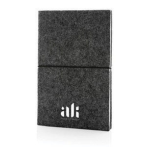 GRS certified recycled felt A5 softcover notebook