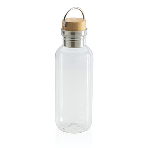 GRS RPET bottle with FSC bamboo lid and handle