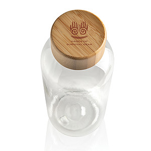 GRS RPET bottle with FSC bamboo lid