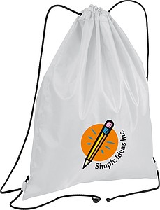 Gym bag made of polyester, white