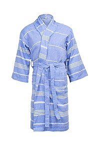 Hamam bathrobe, blue/white, 500 gr. L/XL