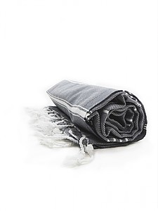 Hamam Sultan Towel, anthracite/white, 100 x 180cm