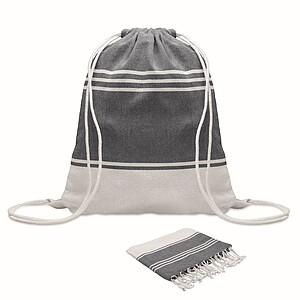 Hammam towel drawstring set, blue