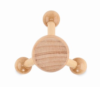 Hand held massager in wood