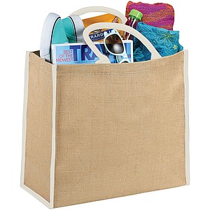 Harry coloured edge jute tote bag 25L