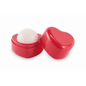 Heart shape vegan lip balm, red