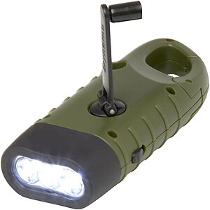 Helios recycled plastic solar dynamo flashlight with carabiner