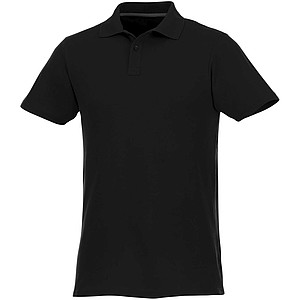 Helios short sleeve mens polo, black, S