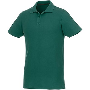 Helios short sleeve mens polo, dark green, M