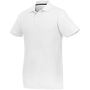 Helios short sleeve mens polo, white, L