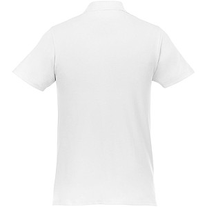 Helios short sleeve mens polo, white, L