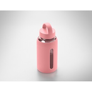 High borosilicate glass bottle, baby pink