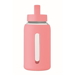 High borosilicate glass bottle, baby pink