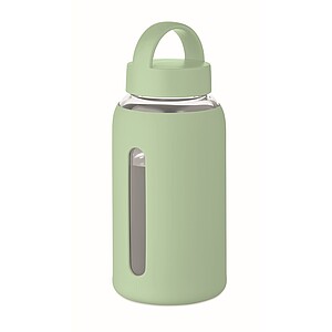 High borosilicate glass bottle, mint green